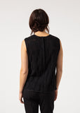Zip Back Circle Blouse in Black - Vu Hue