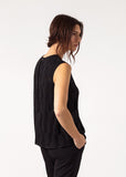 Zip Back Circle Blouse in Black - Vu Hue