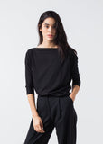 Boat Neck Top in Black - Vu Hue