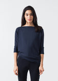 Boat Neck Top in Marine - Vu Hue