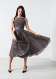 Voile Dress in Grey Pearl - Vu Hue