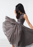 Voile Dress in Grey Pearl - Vu Hue