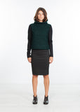 Boucle Turtle Neck in Green/Black - Vu Hue