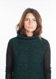 Boucle Turtle Neck in Green/Black - Vu Hue
