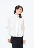 Trim Collar Poplin Blouse in Off White - Vu Hue