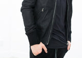 Broken Leather Bomber in Black - Vu Hue