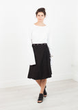 Wrap Snap Skirt in Black - Vu Hue