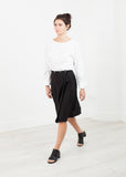 Wrap Snap Skirt in Black - Vu Hue