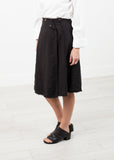 Wrap Snap Skirt in Black - Vu Hue