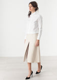 Tulle Pleat Skirt in Cream - Vu Hue