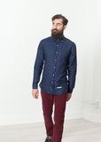 Button Up Shirt in Navy - Vu Hue