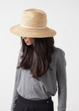 Wrapped Up Hat in Straw/White - Vu Hue