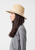 Wrapped Up Hat in Straw/White - Vu Hue
