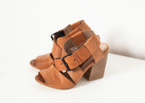 Buckle Strap Heel in Brown - Vu Hue
