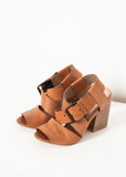 Buckle Strap Heel in Brown - Vu Hue