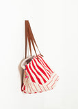 Woven Oversized Tote in Red Stripe - Vu Hue